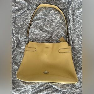 Coach Yellow Pebbled Leather Shoulder Bag